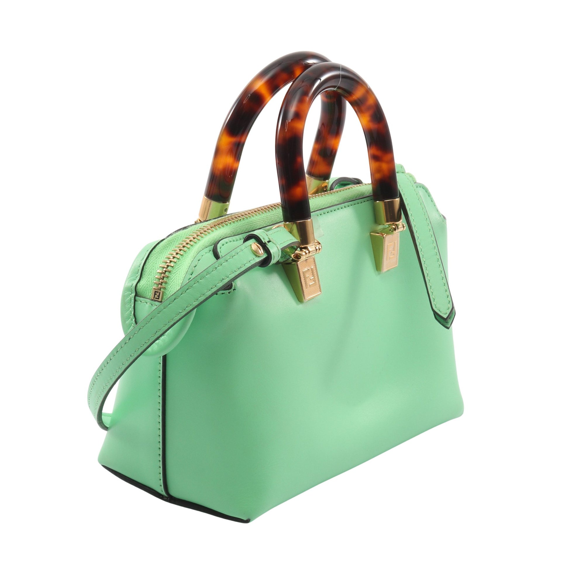 バイザウェイ ミニ 2WAY ハンドバッグ レザー ライトグリーン フェンディ バッグ FENDI