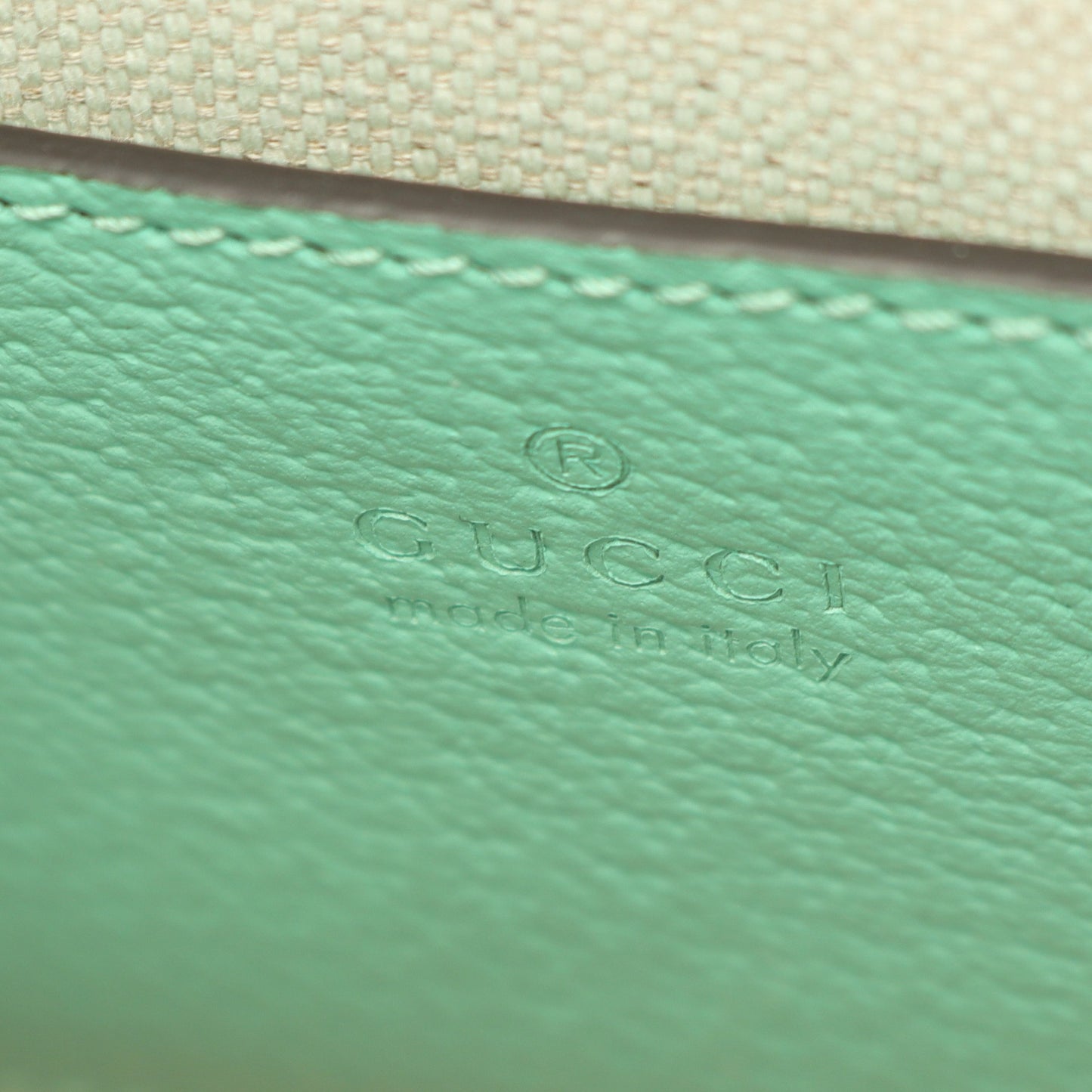 インターロッキングG ジャンボGG ミニトートバッグ 2WAY ハンドバッグ キャンバス レザー ベージュ ライトグリーン グッチ バッグ GUCCI