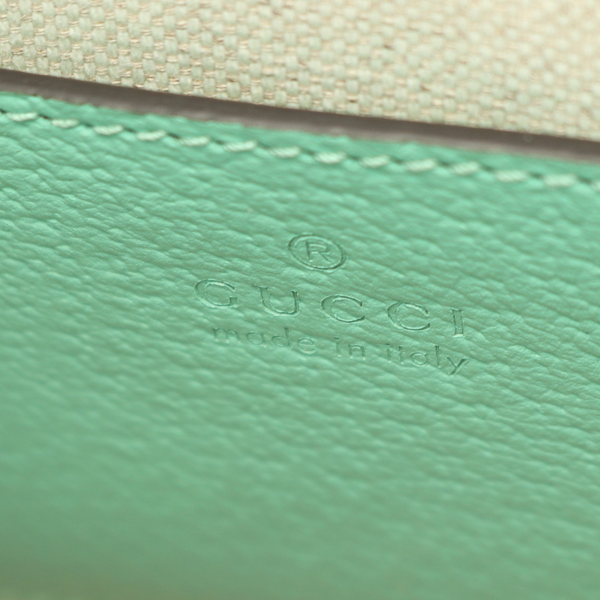 インターロッキングG ジャンボGG ミニトートバッグ 2WAY ハンドバッグ キャンバス レザー ベージュ ライトグリーン グッチ バッグ GUCCI