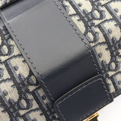 30 MONTAIGNE モンテーニュ ボックス オブリーク ジャカード ショルダーバッグ キャンバス レザー ベージュ ネイビー クリスチャンディオール バッグ Christian Dior
