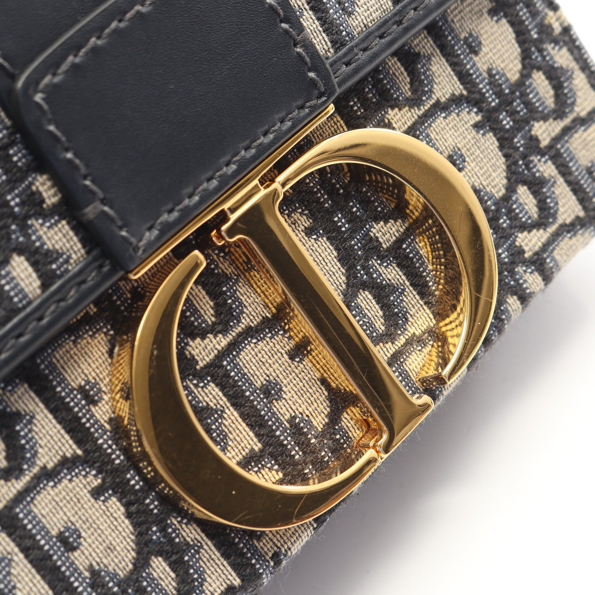 30 MONTAIGNE モンテーニュ ボックス オブリーク ジャカード ショルダーバッグ キャンバス レザー ベージュ ネイビー クリスチャンディオール バッグ Christian Dior