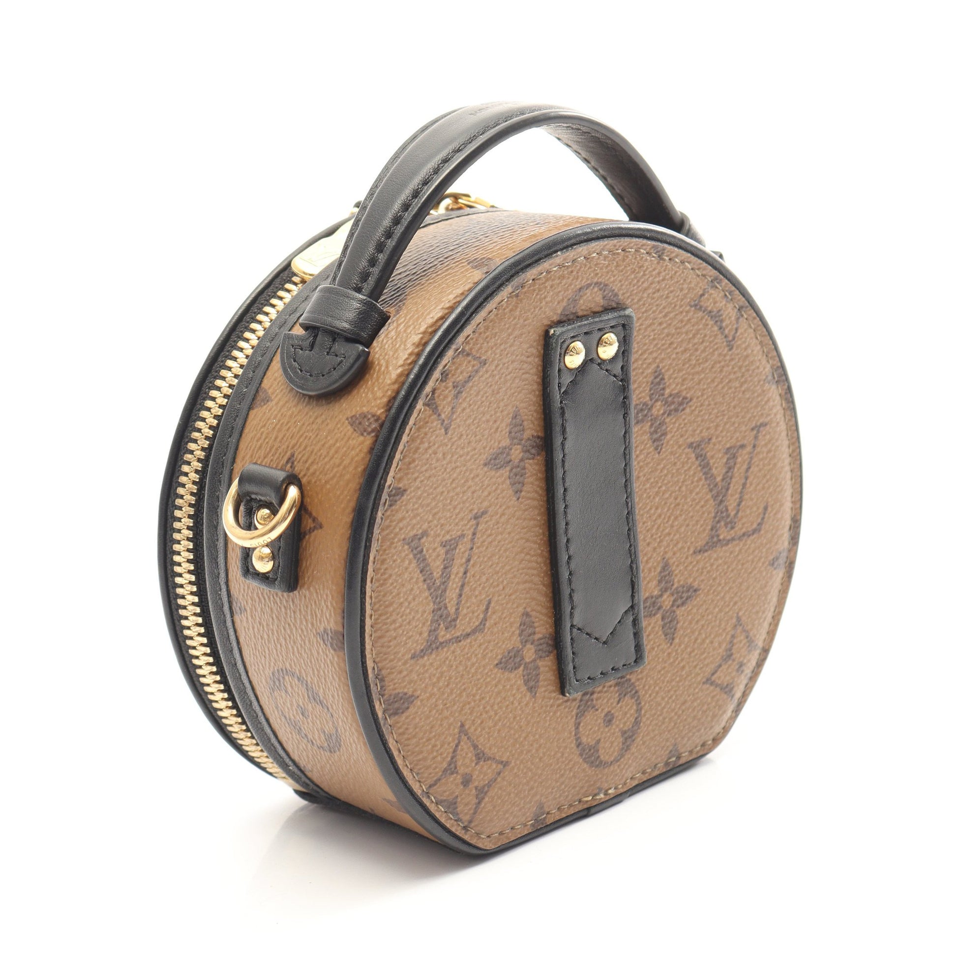 ミニ ボワット シャポー モノグラムリバース 2WAY ハンドバッグ PVC レザー ブラウン ブラック ルイヴィトン バッグ LOUIS VUITTON