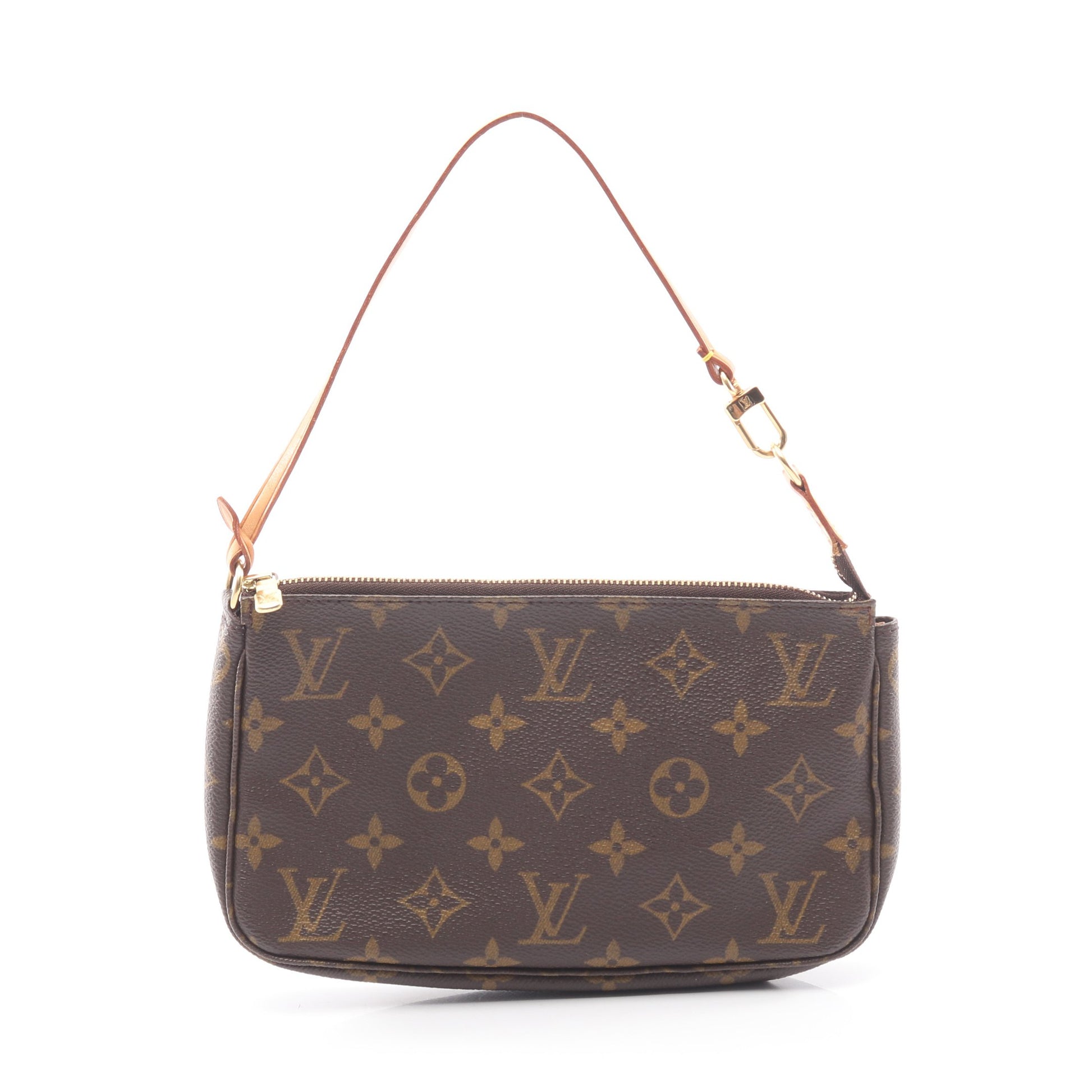 ポシェットアクセソワール モノグラム ハンドバッグ PVC レザー ブラウン ルイヴィトン バッグ LOUIS VUITTON