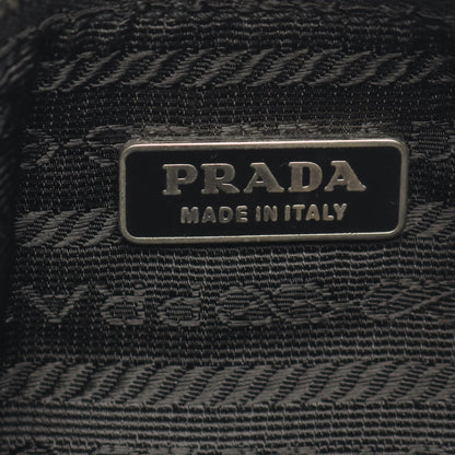 トライアングルロゴ アクセサリーポーチ ハンドバッグ ナイロン レザー ブラック プラダ バッグ PRADA