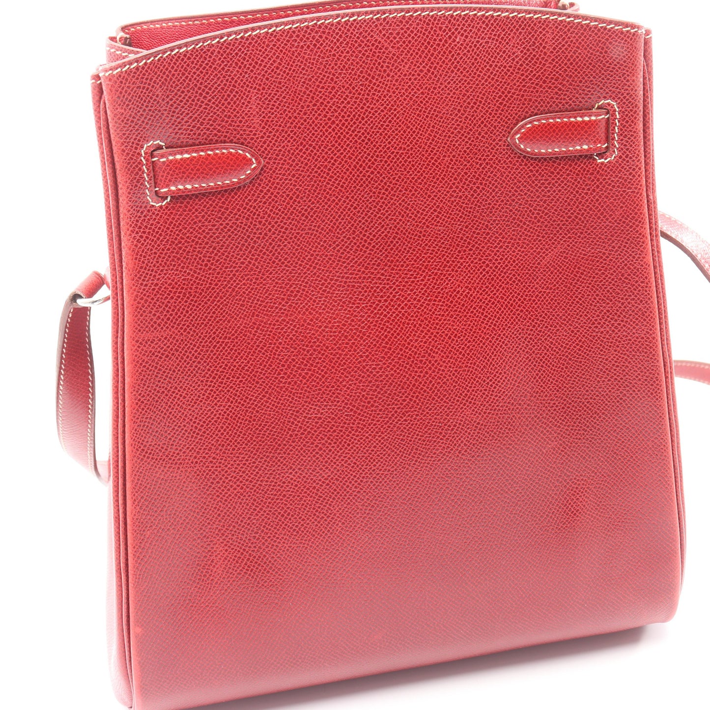 ケリースポーツMM ルージュモワイヤン ショルダーバッグ クシュベル レッド シルバー金具 □E刻印 エルメス バッグ HERMES