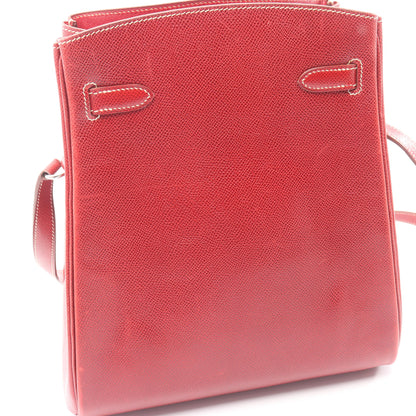 ケリースポーツMM ルージュモワイヤン ショルダーバッグ クシュベル レッド シルバー金具 □E刻印 エルメス バッグ HERMES