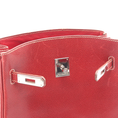 ケリースポーツMM ルージュモワイヤン ショルダーバッグ クシュベル レッド シルバー金具 □E刻印 エルメス バッグ HERMES