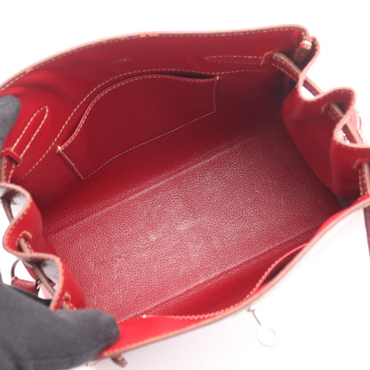 ケリースポーツMM ルージュモワイヤン ショルダーバッグ クシュベル レッド シルバー金具 □E刻印 エルメス バッグ HERMES