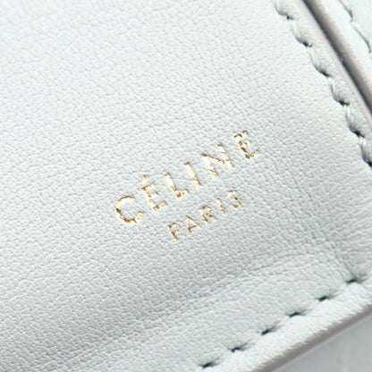 トライフォールド チェーンショルダーバッグ レザー ライトブルー セリーヌ バッグ CELINE