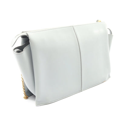 トライフォールド チェーンショルダーバッグ レザー ライトブルー セリーヌ バッグ CELINE
