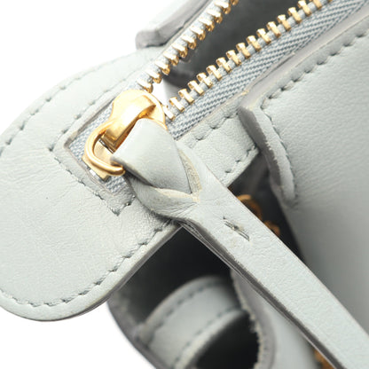 トライフォールド チェーンショルダーバッグ レザー ライトブルー セリーヌ バッグ CELINE