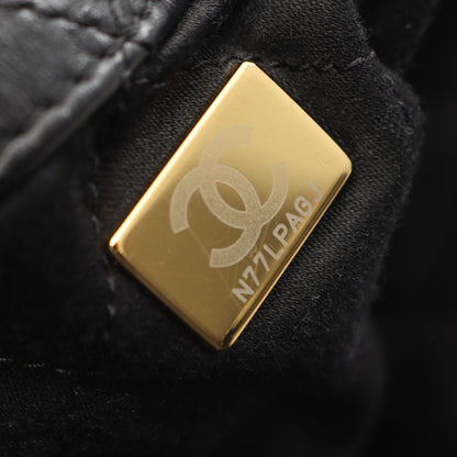 シャネル 22 ラージ バックパック リュックサック レザー ブラック ゴールド金具 シャネル バッグ CHANEL