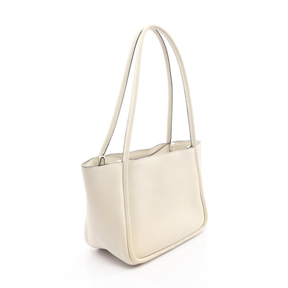SOFT GRAIN トライアングルロゴ ショルダーバッグ トートバッグ レザー オフホワイト プラダ バッグ PRADA