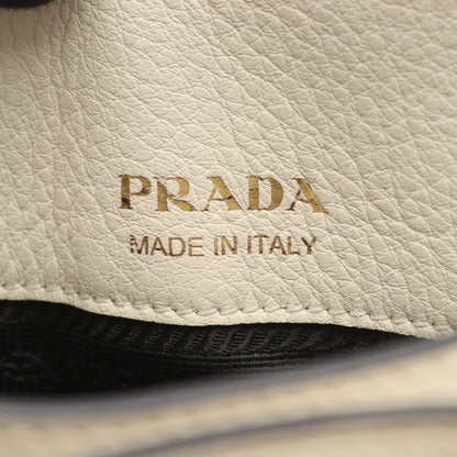 SOFT GRAIN トライアングルロゴ ショルダーバッグ トートバッグ レザー オフホワイト プラダ バッグ PRADA