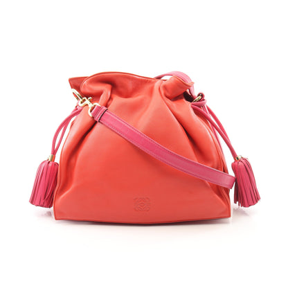 フラメンコ30 ショルダーバッグ レザー オレンジレッド ピンクパープル ロエベ バッグ LOEWE