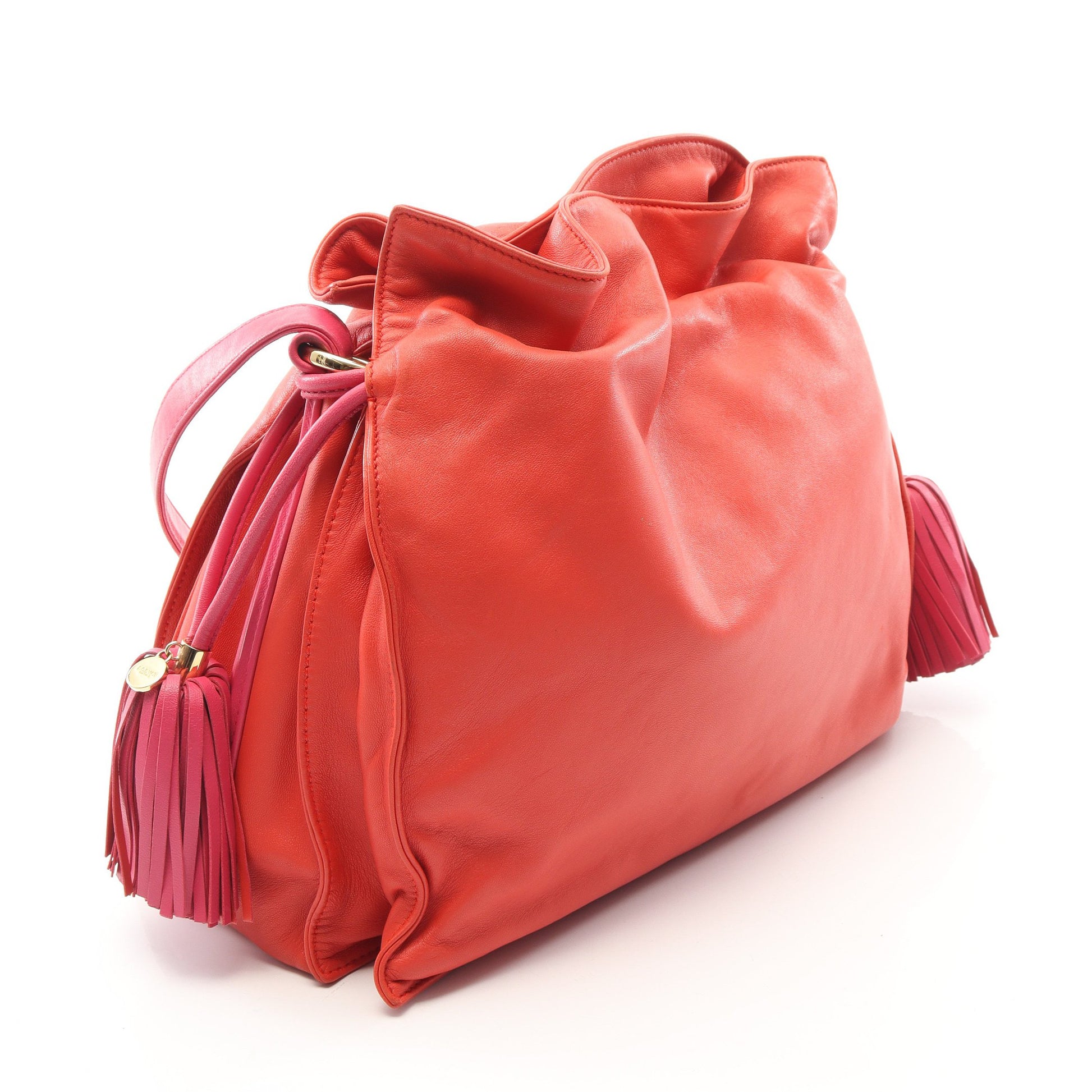フラメンコ30 ショルダーバッグ レザー オレンジレッド ピンクパープル ロエベ バッグ LOEWE