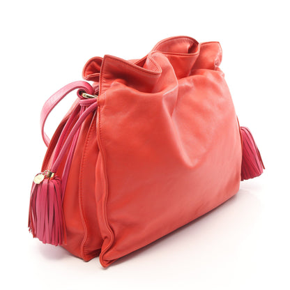 フラメンコ30 ショルダーバッグ レザー オレンジレッド ピンクパープル ロエベ バッグ LOEWE