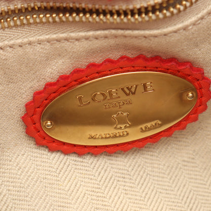 フラメンコ30 ショルダーバッグ レザー オレンジレッド ピンクパープル ロエベ バッグ LOEWE