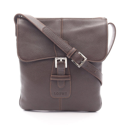 センダ ショルダーバッグ レザー ダークブラウン ロエベ バッグ LOEWE