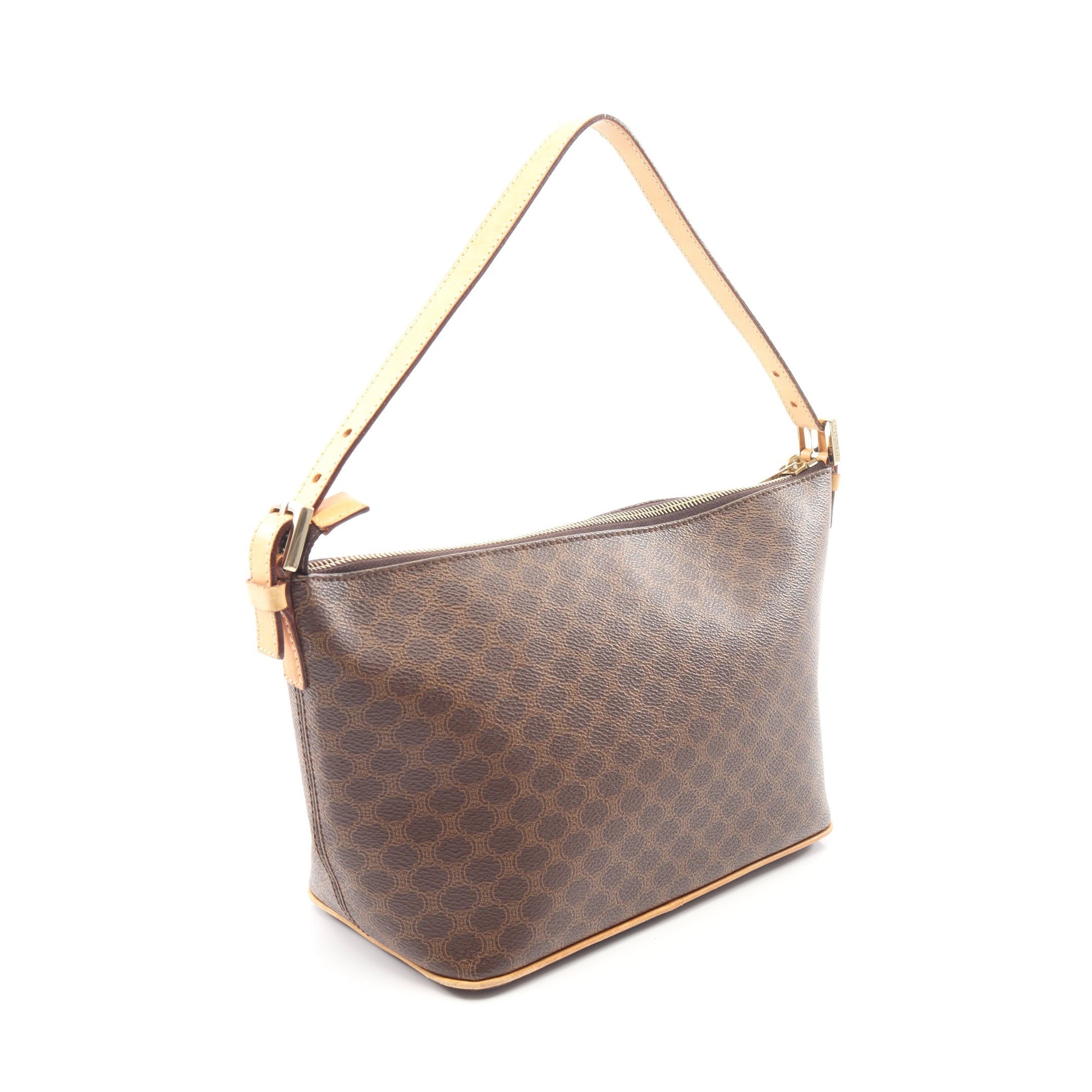 マカダム ハンドバッグ PVC レザー ブラウン ライトブラウン セリーヌ バッグ CELINE