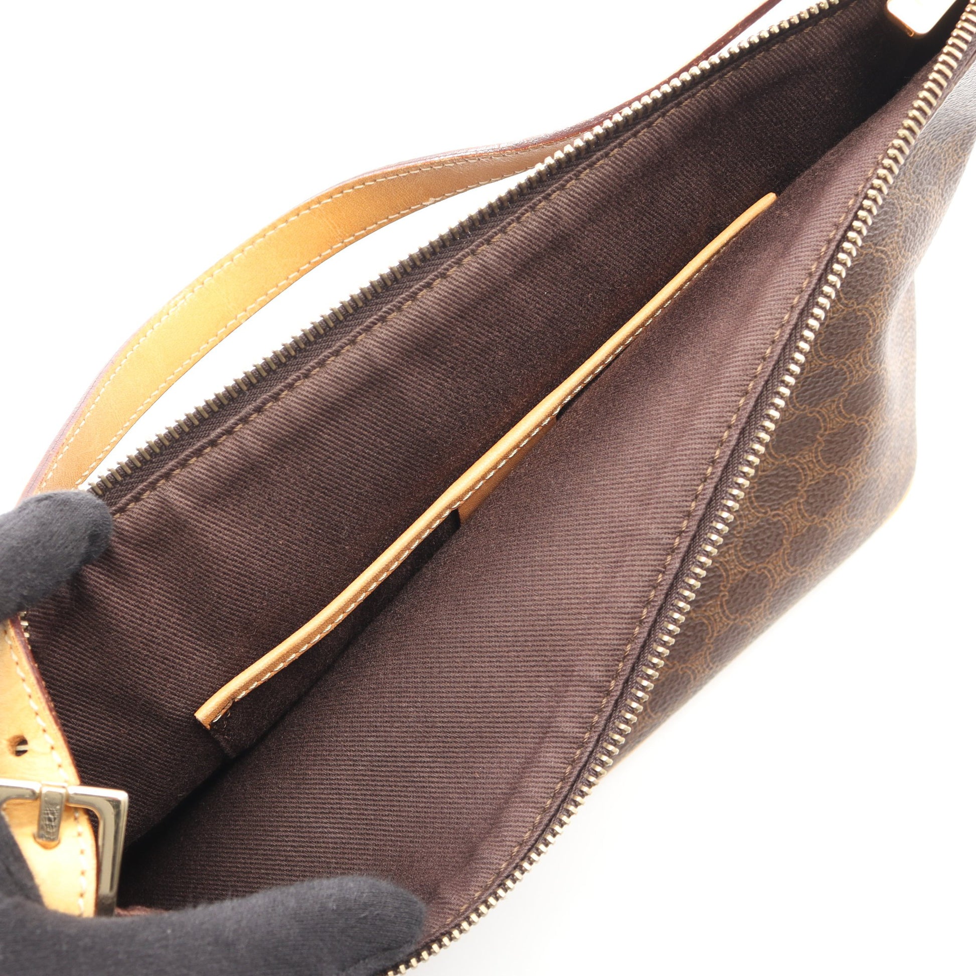 マカダム ハンドバッグ PVC レザー ブラウン ライトブラウン セリーヌ バッグ CELINE