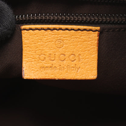 GGキャンバス ショルダーバッグ キャンバス レザー ベージュ オレンジイエロー グッチ バッグ GUCCI