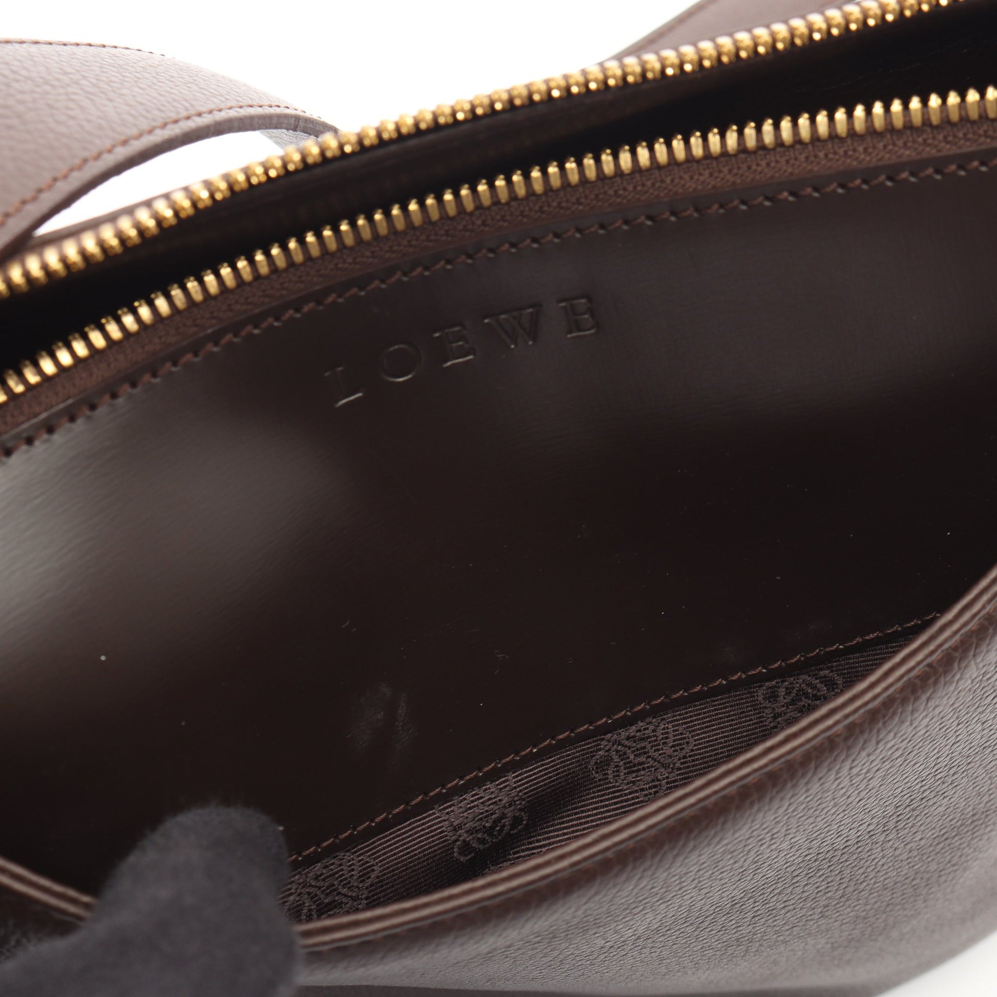 ロゴ ショルダーバッグ レザー ダークブラウン ロエベ バッグ LOEWE