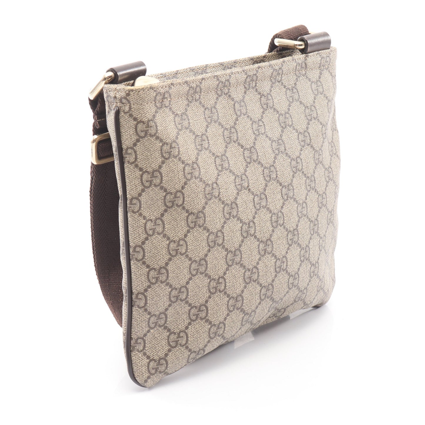 GGスプリーム ショルダーバッグ PVC レザー グレーベージュ ブラウン グッチ バッグ GUCCI