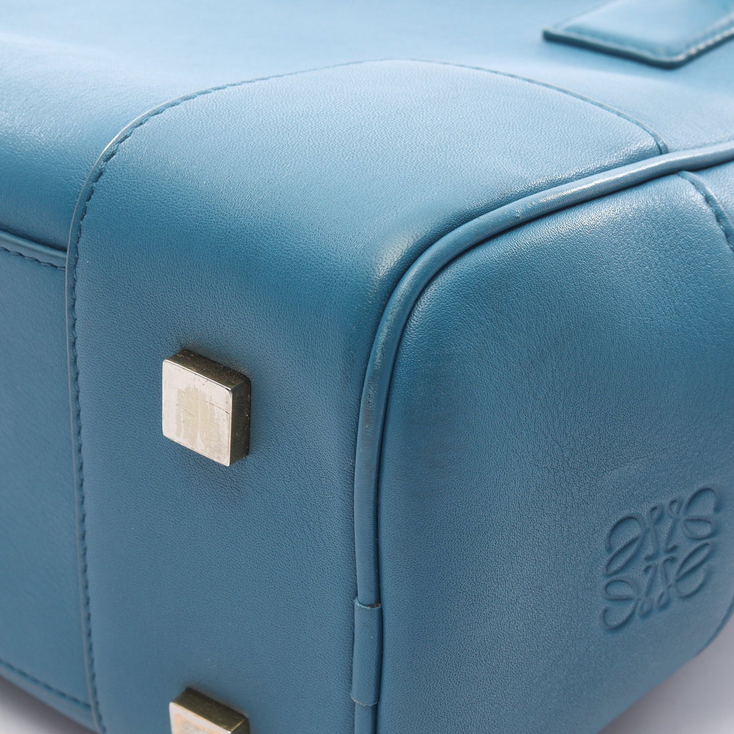 アマソナ19 スクエア 2WAY ハンドバッグ レザー ブルー ロエベ バッグ LOEWE