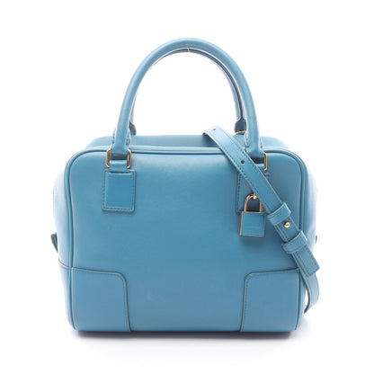 アマソナ19 スクエア 2WAY ハンドバッグ レザー ブルー ロエベ バッグ LOEWE
