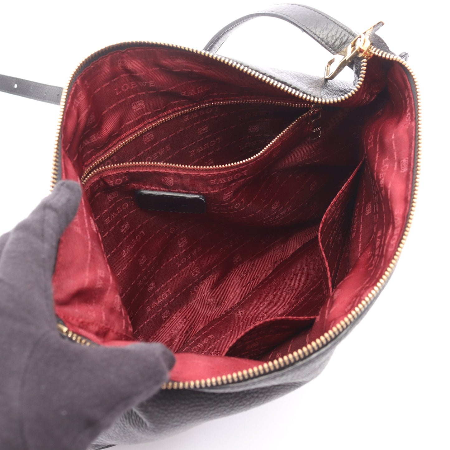 ヘリテージ ショルダーバッグ レザー ブラック ロエベ バッグ LOEWE
