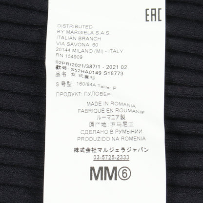 カットアウト リブ ニット レーヨン ネイビー エムエムシックスメゾンマルジェラ トップス MM6 MAISON MARGIELA