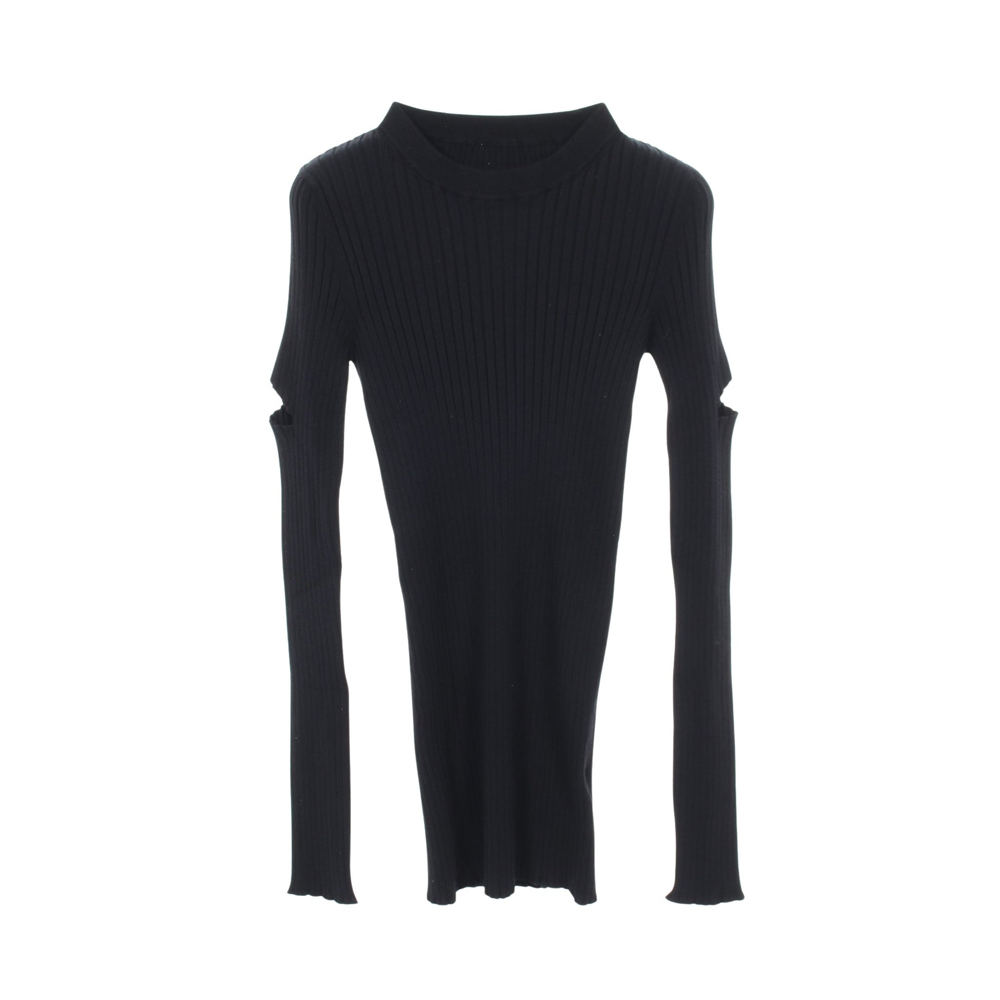 カットアウト リブ ニット レーヨン ネイビー エムエムシックスメゾンマルジェラ トップス MM6 MAISON MARGIELA