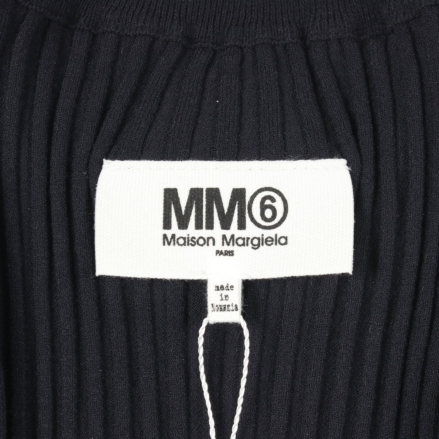 カットアウト リブ ニット レーヨン ネイビー エムエムシックスメゾンマルジェラ トップス MM6 MAISON MARGIELA