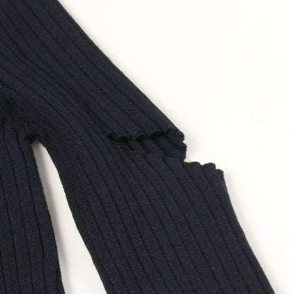 カットアウト リブ ニット レーヨン ネイビー エムエムシックスメゾンマルジェラ トップス MM6 MAISON MARGIELA