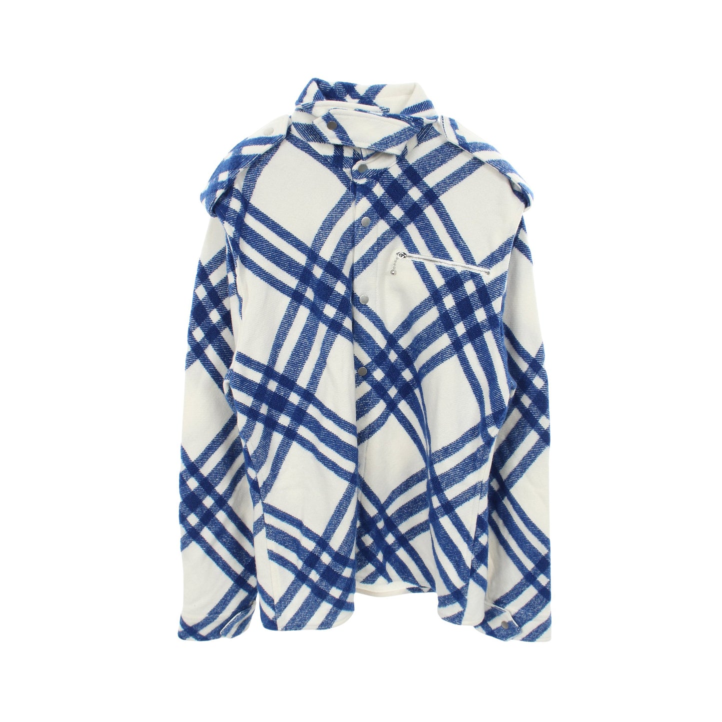 チェック シャツ ジャケット ウール ホワイト ブルー バーバリー アウター BURBERRY