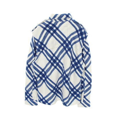 チェック シャツ ジャケット ウール ホワイト ブルー バーバリー アウター BURBERRY