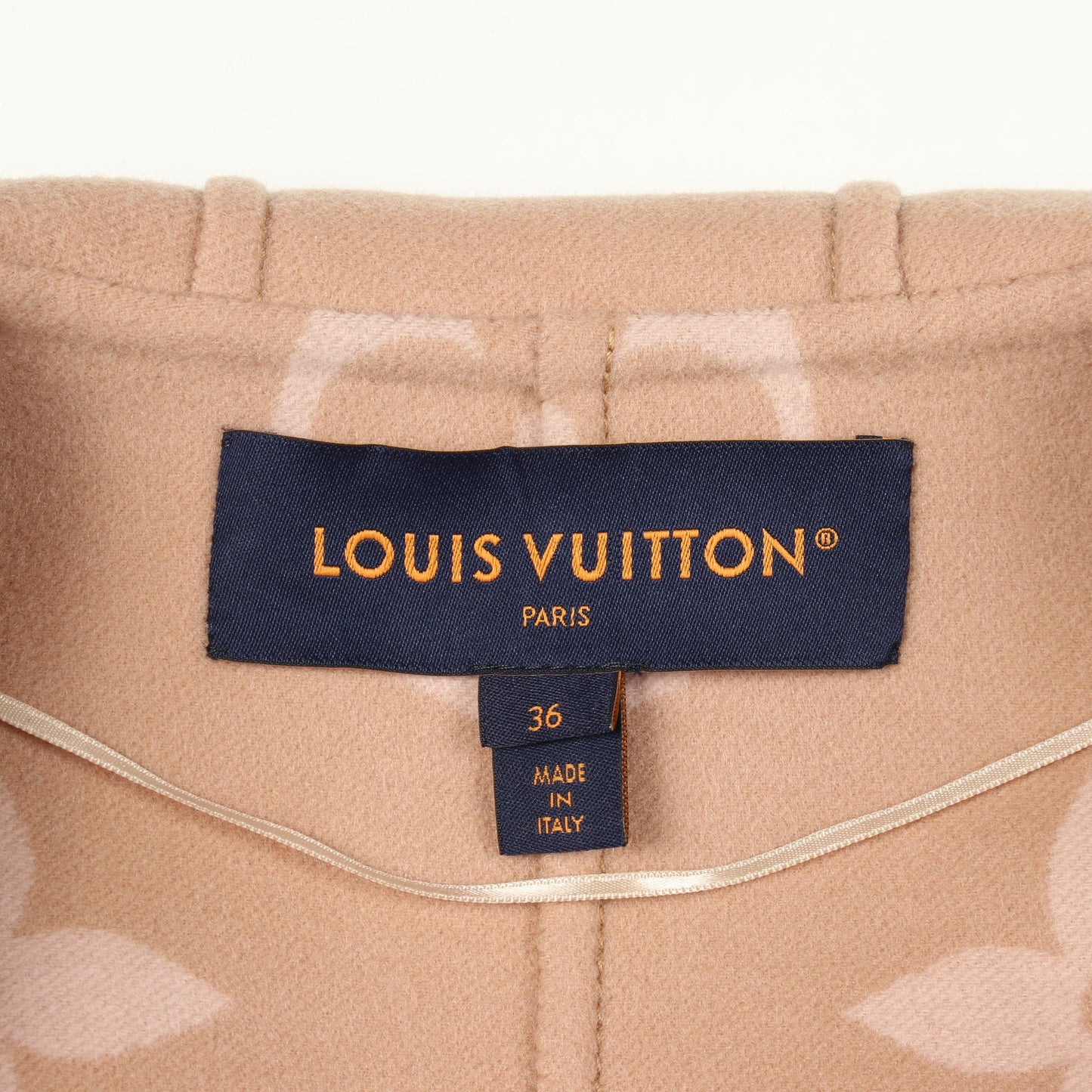 フーテッド ラップコート ジャイアントモノグラム コート ウール ベージュ ルイヴィトン アウター LOUIS VUITTON