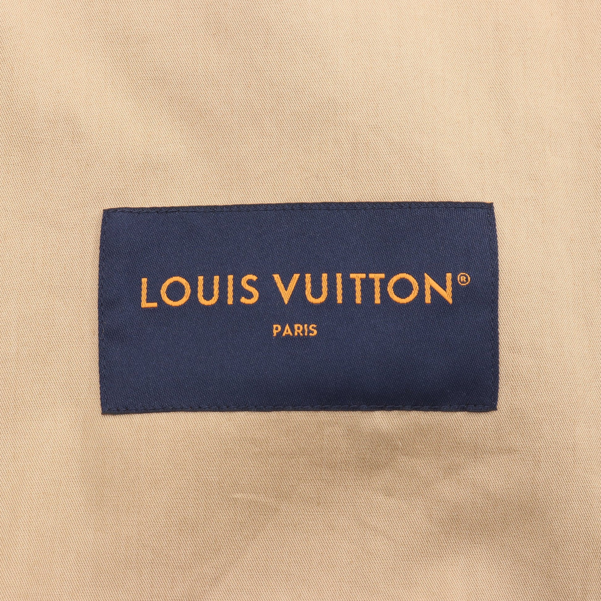 ダミエチェック ノーカラージャケット ブルゾン コットン ベージュ ルイヴィトン アウター LOUIS VUITTON
