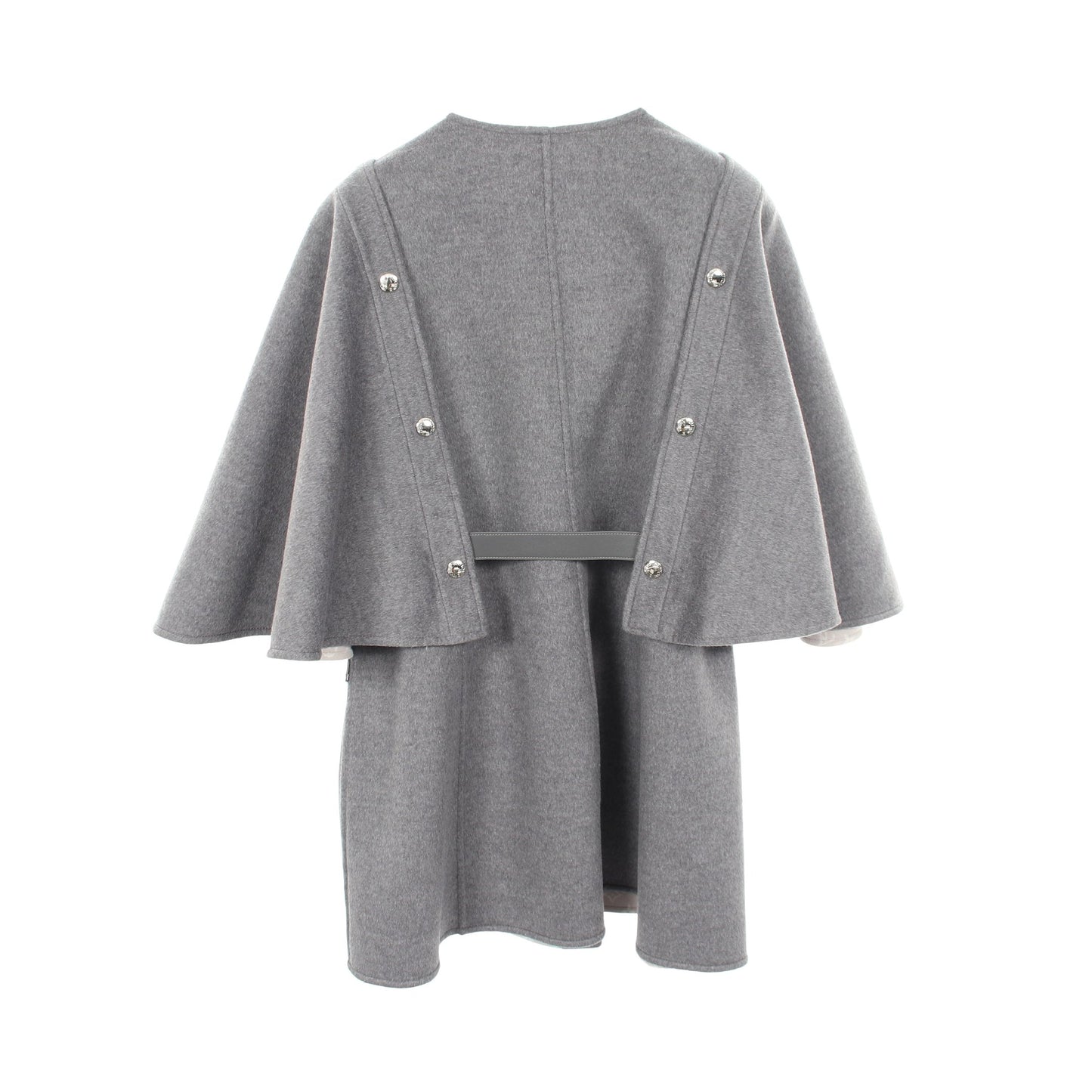 ダブルフェイス ケープ スリーブ コート ウール グレー ルイヴィトン アウター LOUIS VUITTON