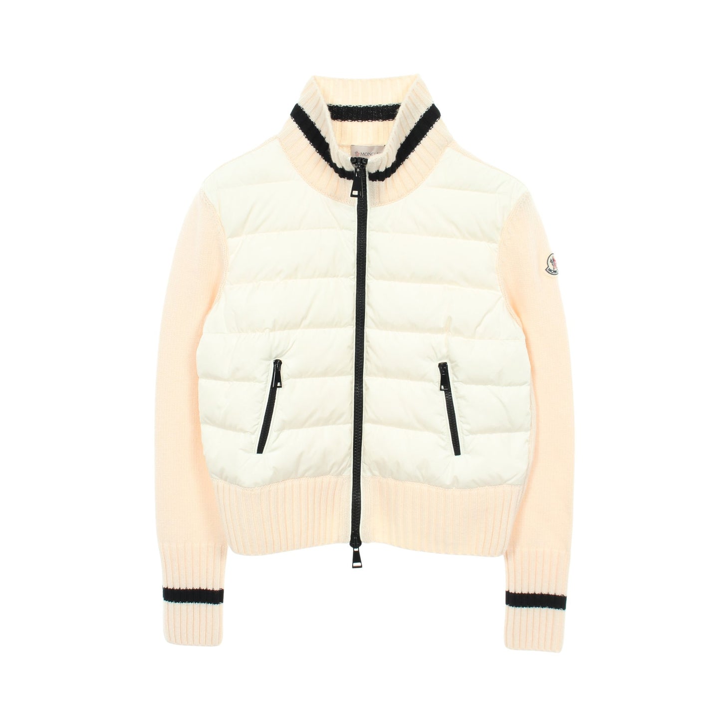 ニット切替 ダウンジャケット ナイロン ウール オフホワイト アイボリー モンクレール アウター MONCLER