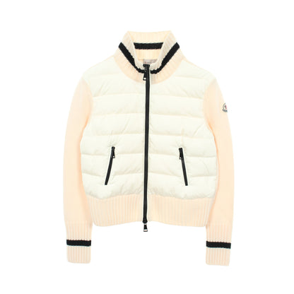 ニット切替 ダウンジャケット ナイロン ウール オフホワイト アイボリー モンクレール アウター MONCLER