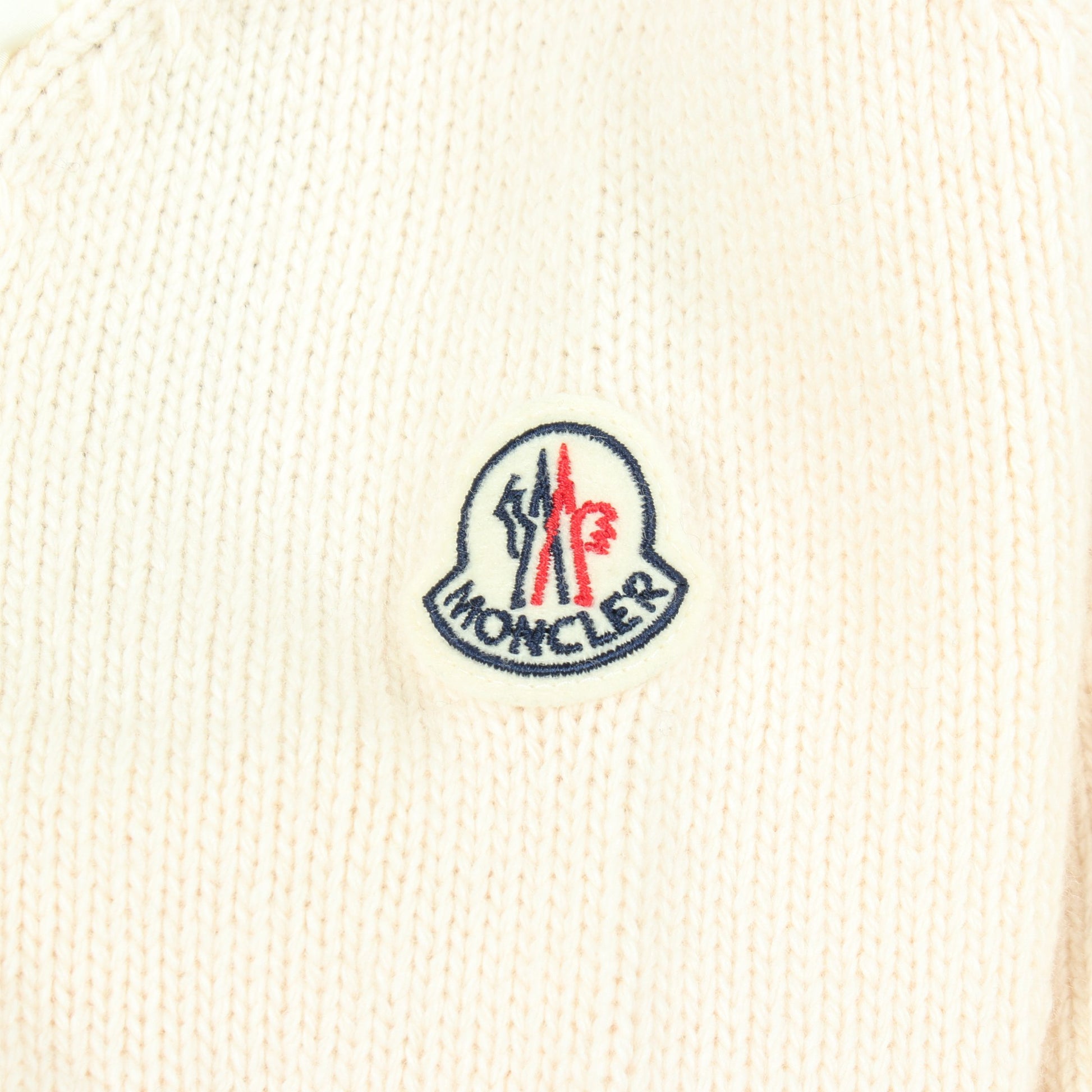 ニット切替 ダウンジャケット ナイロン ウール オフホワイト アイボリー モンクレール アウター MONCLER