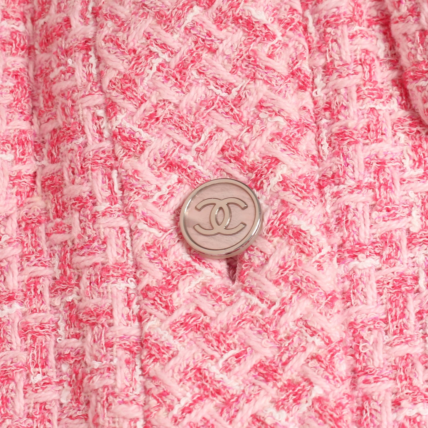 ココマークボタン ツイード ジャケット 半袖 コットン ピンク シャネル アウター CHANEL