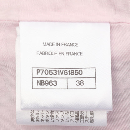 ココマークボタン チェック ツイード 1B ジャケット コットン ピンク グリーン シャネル アウター CHANEL
