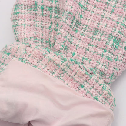ココマークボタン チェック ツイード 1B ジャケット コットン ピンク グリーン シャネル アウター CHANEL