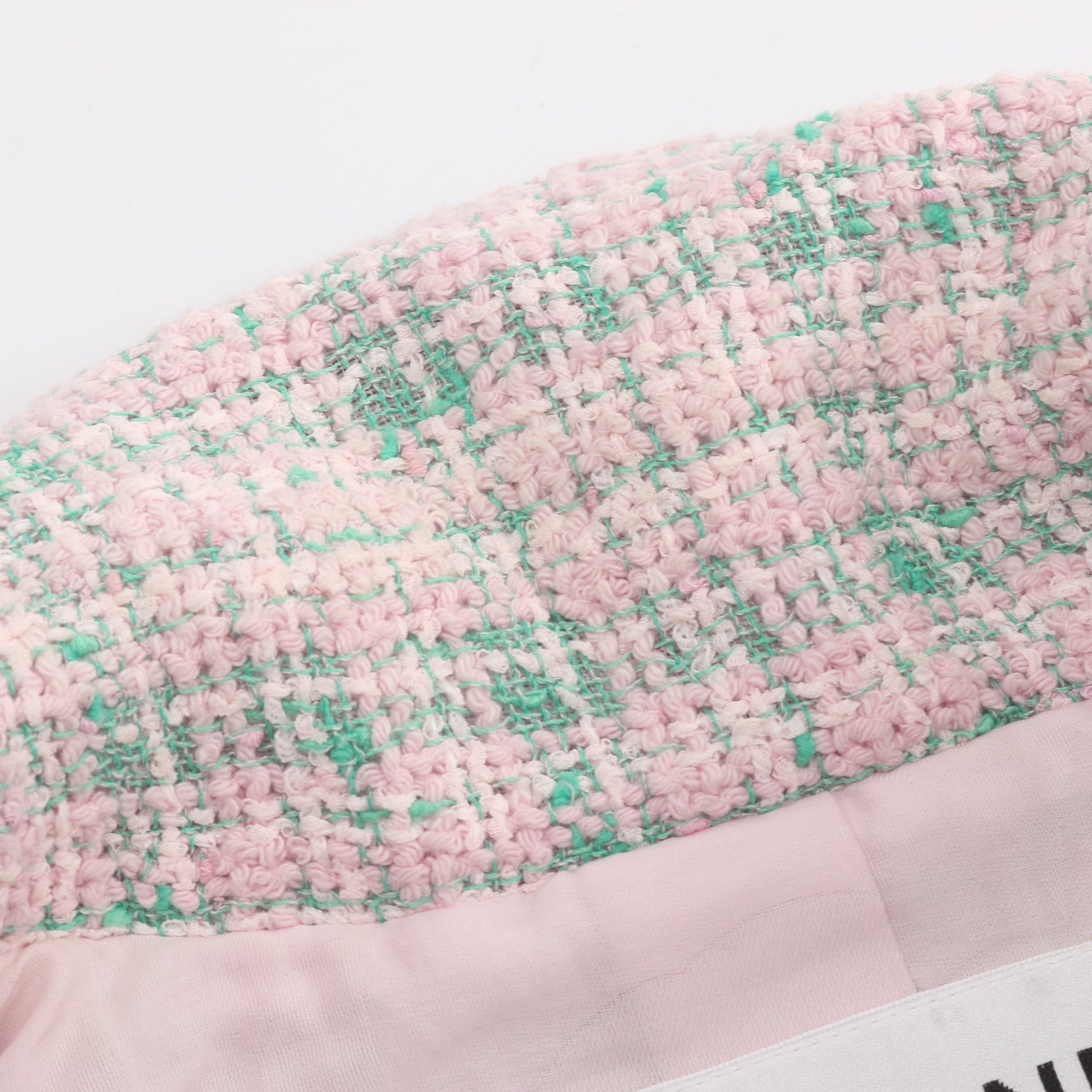 ココマークボタン チェック ツイード 1B ジャケット コットン ピンク グリーン シャネル アウター CHANEL