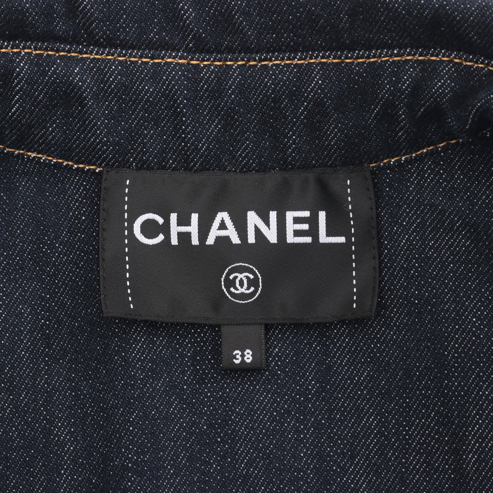 ココマークボタン デニムジレ ベスト コットン インディゴブルー シャネル トップス CHANEL