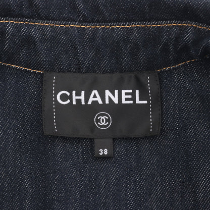 ココマークボタン デニムジレ ベスト コットン インディゴブルー シャネル トップス CHANEL