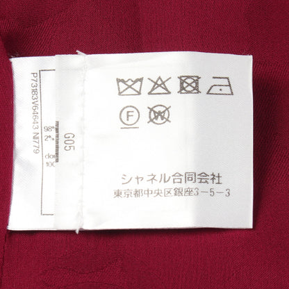 ココマークボタン ツイード ノーカラージャケット ウール ピンクパープル シャネル アウター CHANEL